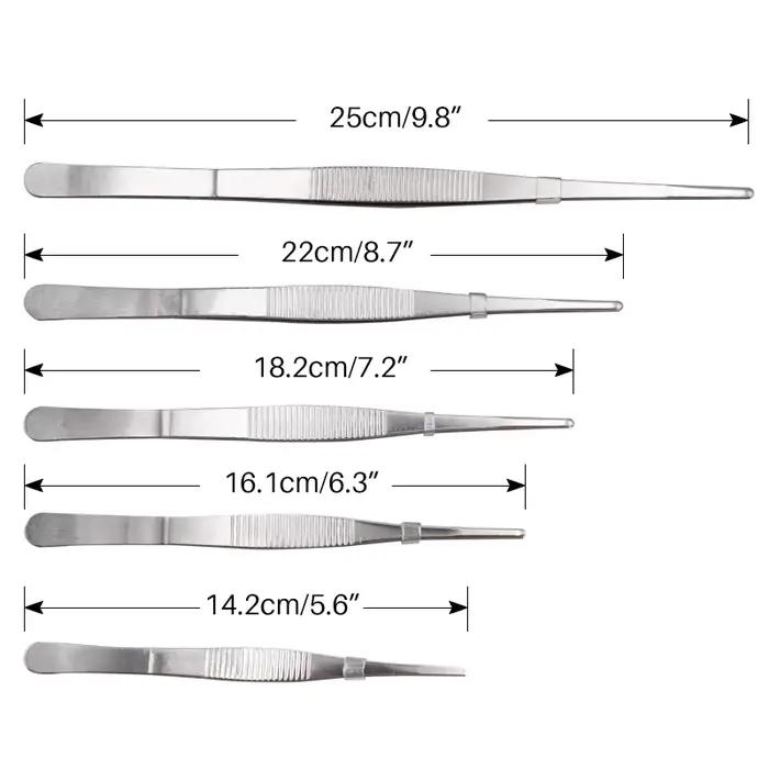 Pincettes chirurgicales vétérinaires en acier inoxydable, pincettes droites résistantes à la chaleur