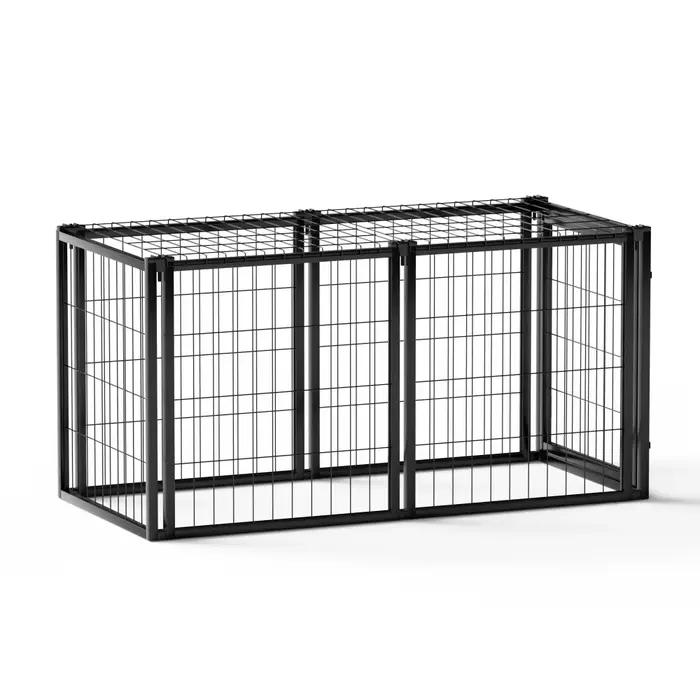 Caisse pour chien Chil pour chien de 47,2" pour petits et moyens chiens, parc pour chiots avec dessu