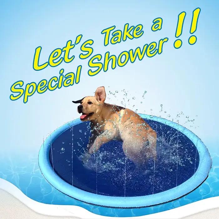 Piscine gonflable pour animaux de compagnie d'été, arroseur d'eau, jeu de polymères refroidissants, 