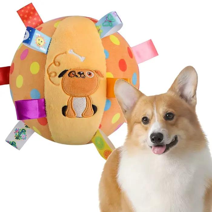 Balle de jouet Vocal en peluche pour chien, jouets interactifs amusants pour animaux de compagnie av
