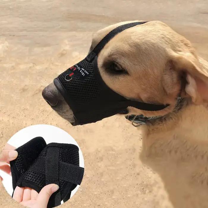 Muselière réglable pour chien, couvre-bouche respirant, collier anti-aboiement, muselières pour anim