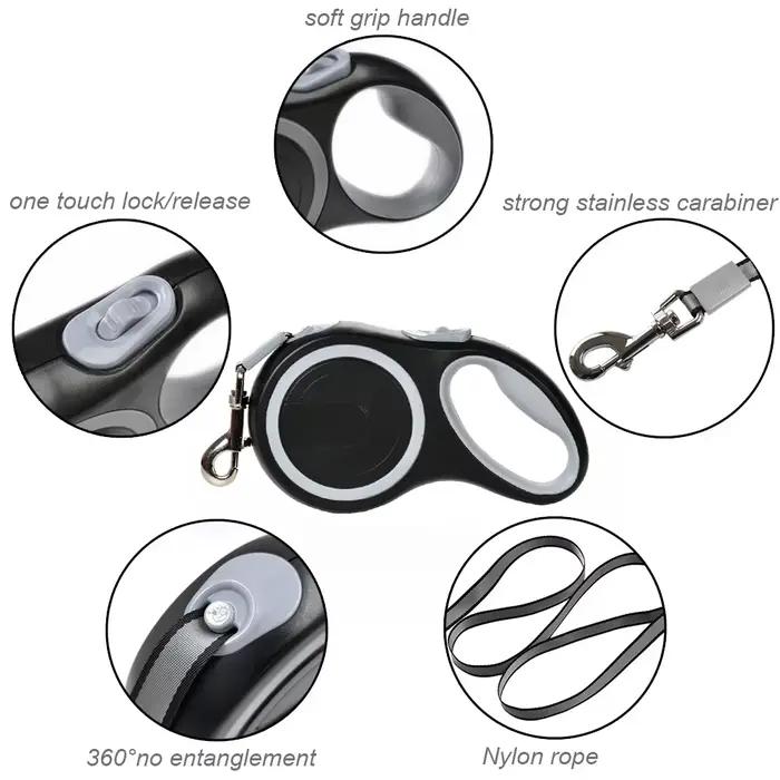 Laisse pour chien de 3m 5m 8m 50kg, collier de Roulette rétractable pour petits et grands chiens, ac