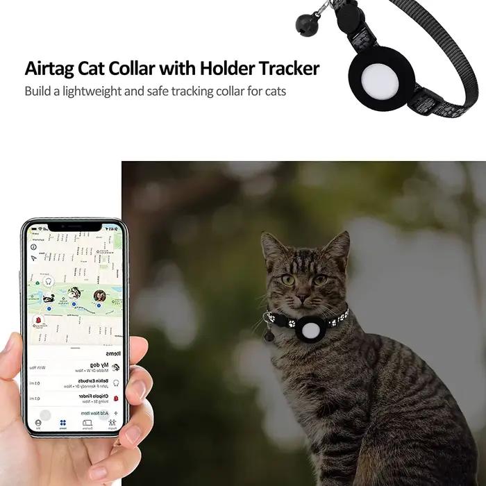 Étui Airtag pour collier de chat, collier en nylon coulé, détecteur GPS pour chien, traqueur de loca