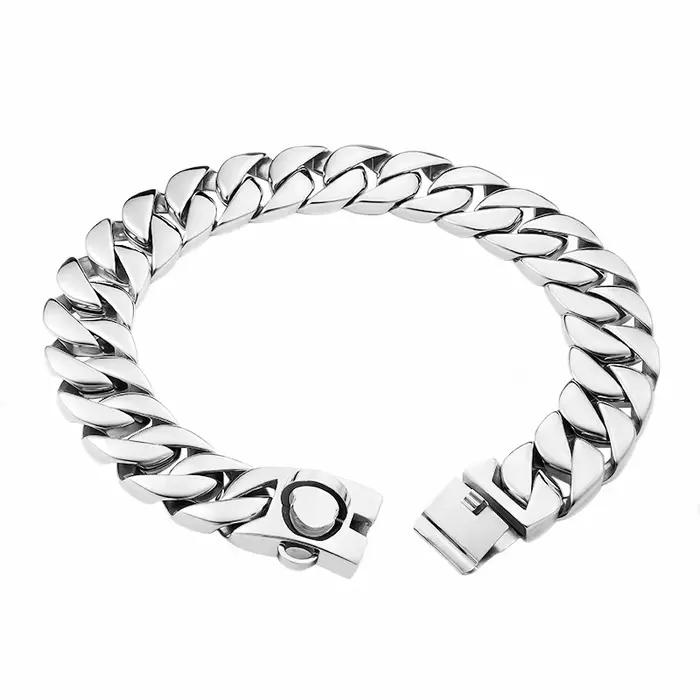 Grand collier doré pour chien, 32mm, en acier inoxydable, ras du cou en métal pour animaux de compag