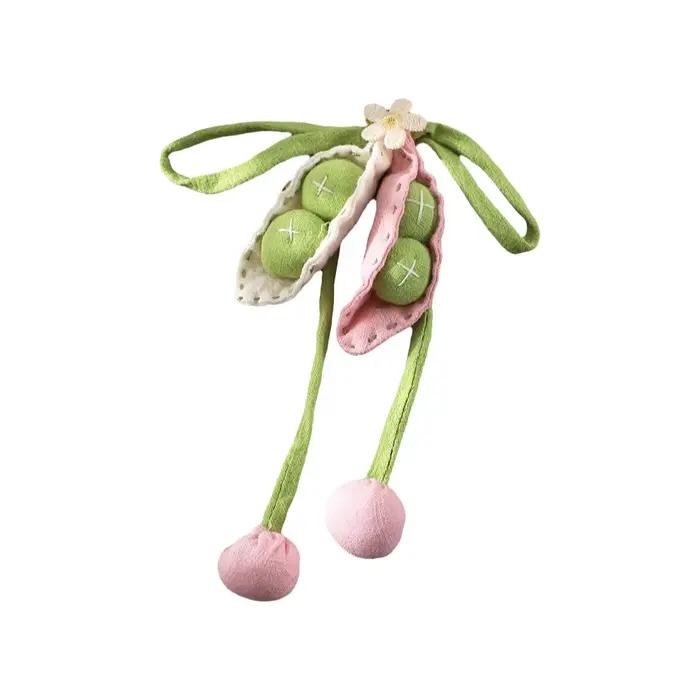 Accessoires en tissu motif pois, ornements, porte-clés, pendentif fleur motif pois, fournitures de c