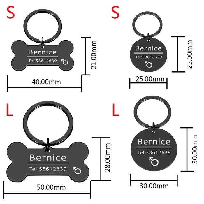 Étiquette d'identification personnalisée gravée pour chien et chat, collier Anti-perte pour chiens, 