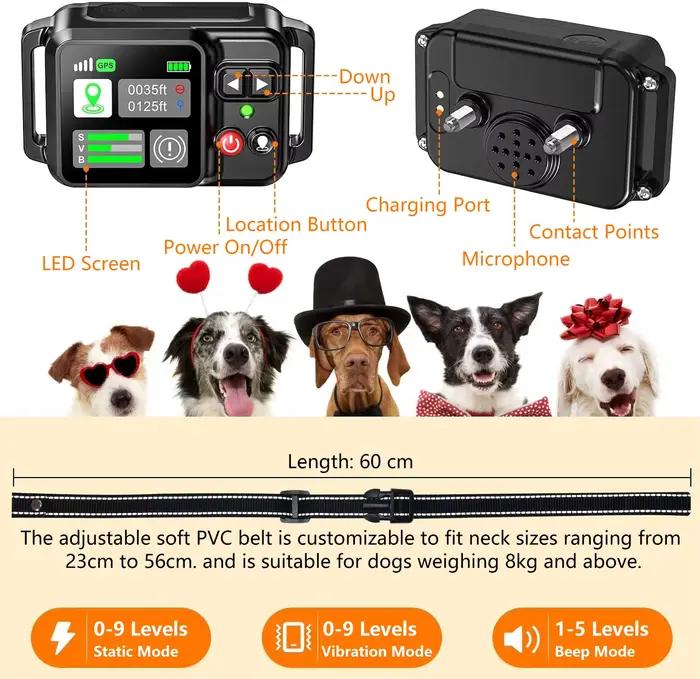 Système de clôture sans fil pour chien avec GPS - Clôture électrique pour chien avec technologie sat