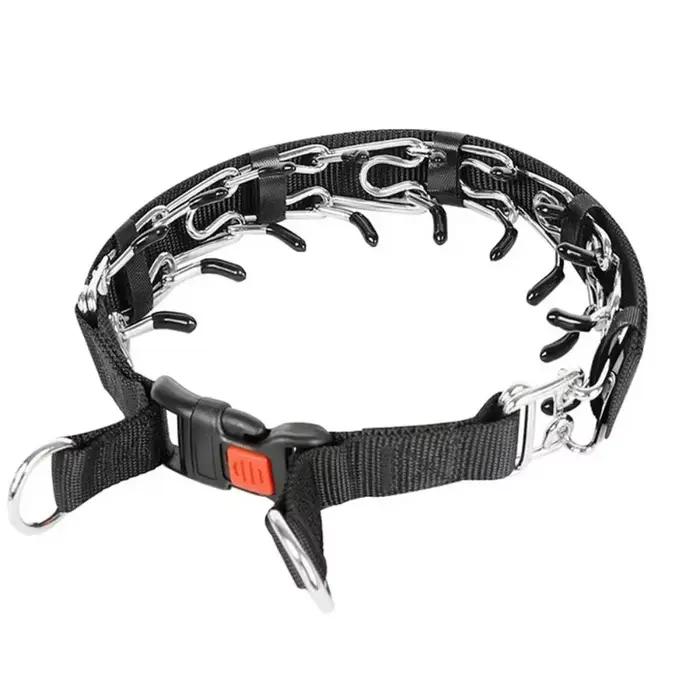 Collier d'entraînement pour chien, avec boucle à dégagement rapide et housse en Nylon, collier de pi
