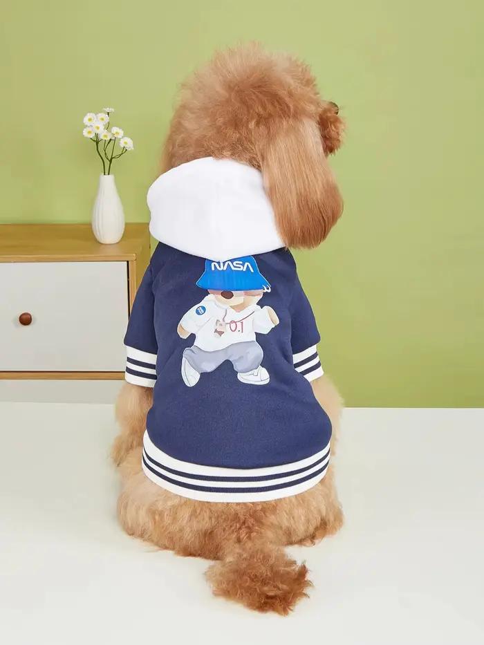Vêtements pour animaux de compagnie chien chat avec chapeau veste vêtements chauds et confortables a