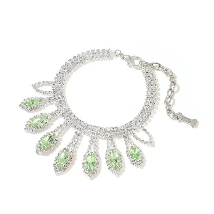 Collier de chien en diamant réglable, bijoux de mariage, décor de luxe, chiot, chaton, petit anom