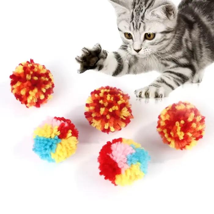 Jouets amusants pour chat, boule de laine colorée, interactif, soulagement de l'ennui, jouet pour ch