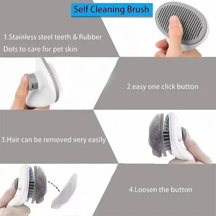 Brosse pour chien et chat, peigne autonettoyant pour enlever les poils d'animaux, outils de toiletta
