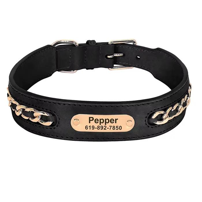 Collier de chien personnalisé, colliers de nom d'identification de chien personnalisés gratuits avec