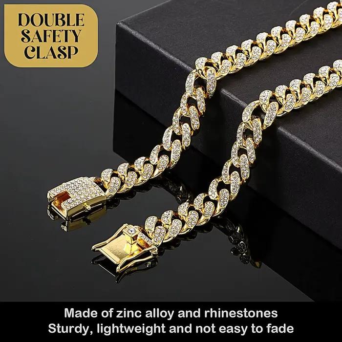 Collier de luxe en chaîne dorée pour chien, collier pour chiot, accessoires de bijoux en cristal, li