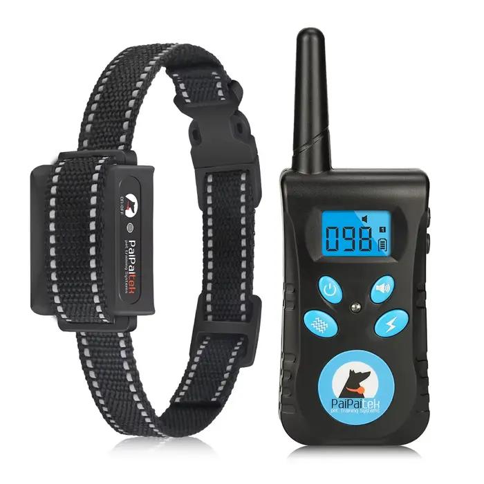 Paipaitek collier d'entraînement pour chien 2-en-1 bip Vibration 1600 pieds télécommande étanche san