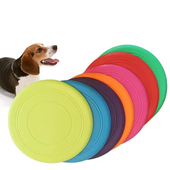 Soucoupe volante en Silicone, 7 couleurs, jouet amusant pour chien et chat, jeu pour chien, disques 