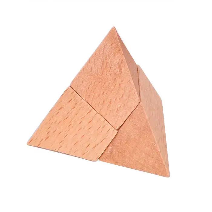 Pyramide Puzzle IQ en bois Kong Ming serrure Luban jouets Teaser casse cerveau Tete Rompecabezas 3D 