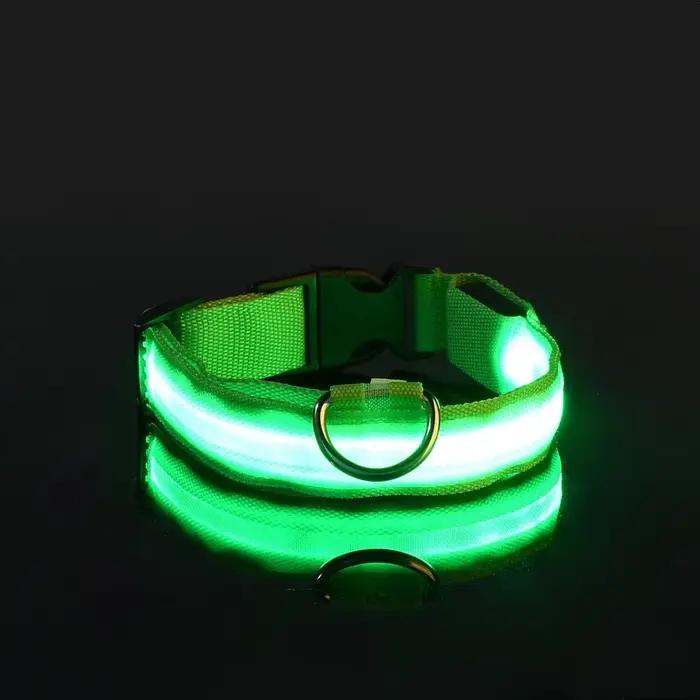 Collier pour chien en nylon LED, clignotant de nuit, lumineux dans le noir, laisse pour chien, acces