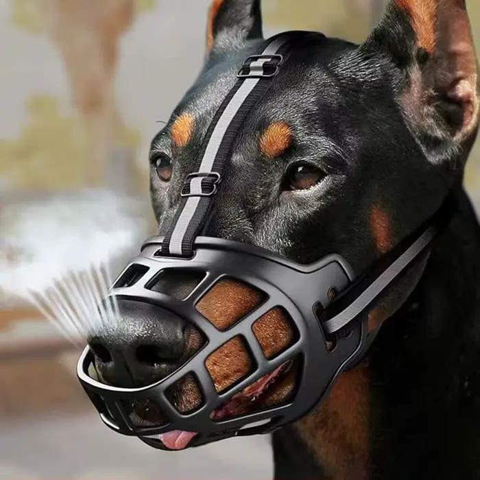 Muselière réglable anti-mordant pour chien, couvre-bouche avec bande de coulée, peut cliquer sur l'e