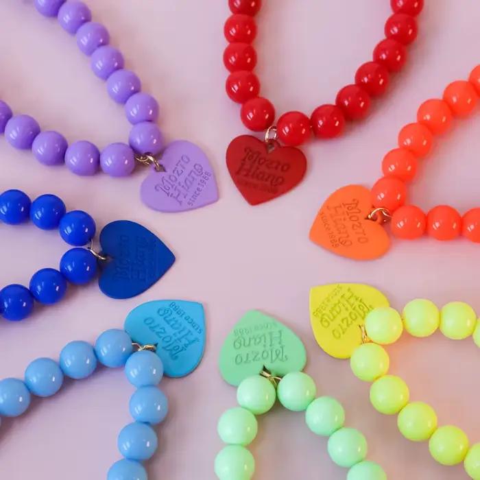 Collier d'amour coloré pour animaux de compagnie, collier de perles pour chien, arc-en-ciel multicol