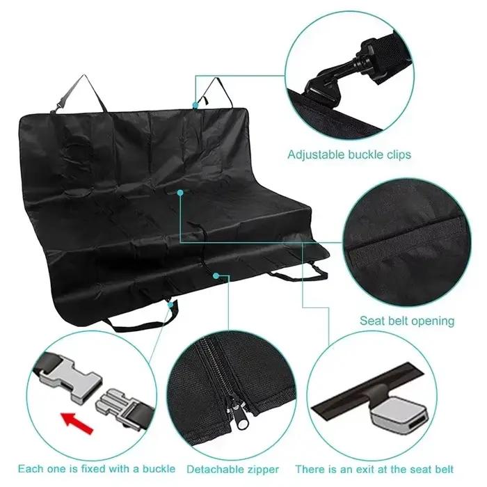 Housse de siège de voiture imperméable pour chien, tapis de coussin de siège arrière pour animaux de