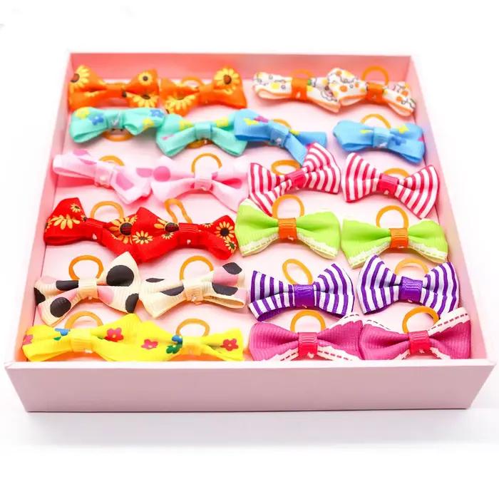 Nœuds colorés pour petits chiens, 10/20 pièces, nœuds pour cheveux de chiot, décoration de petits ch