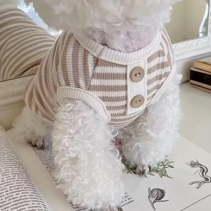 Nouveau chien de compagnie rayé sweat chien vêtements pour petits chiens chiot vêtements d'été doux 