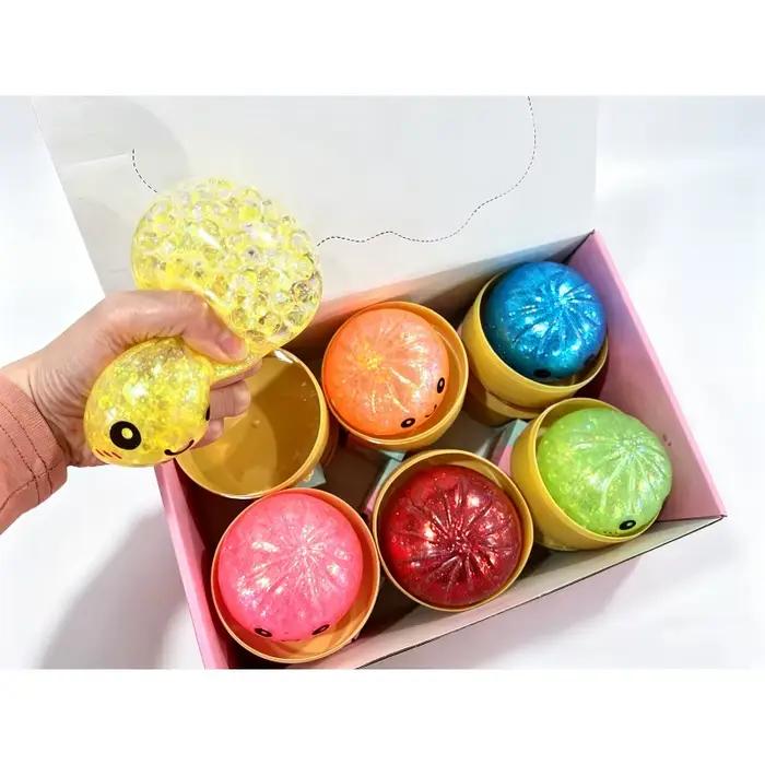 Jouet Squishy Baozi avec boîte vapeur, jouet anti-stress à rebond, boule sensorielle anti-stress, bo