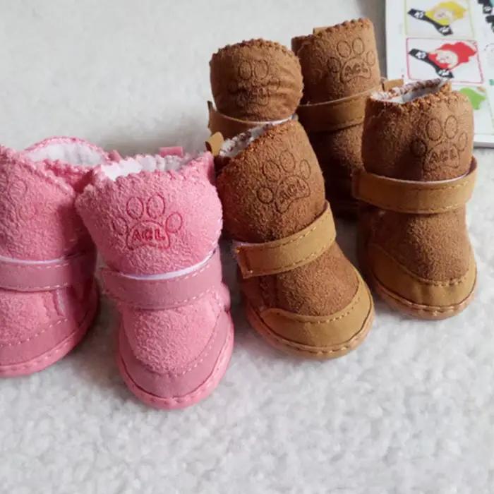 Chaussures pour animaux de compagnie, 4 pièces, épaisses et chaudes, bottes en Carton de neige et de