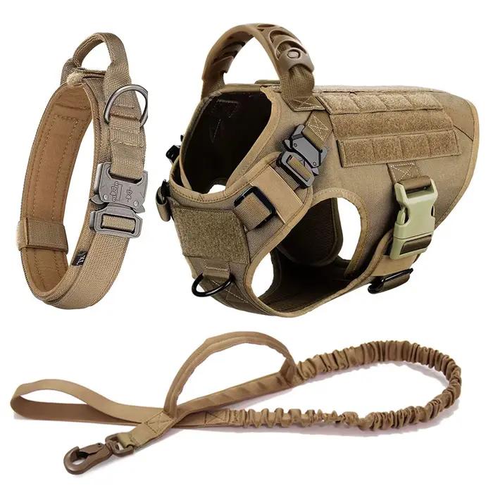 Harnais tactique pour chien, ensemble de colliers de laisse pour animaux de compagnie, berger allema