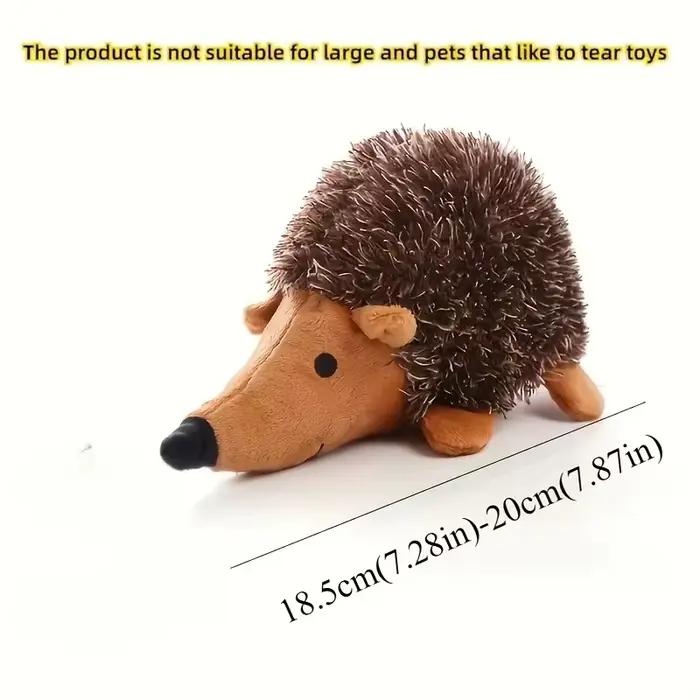 1 jouet en peluche hérisson couineur pour chien, doux, durable, à mâcher et interactif, jouet en pel