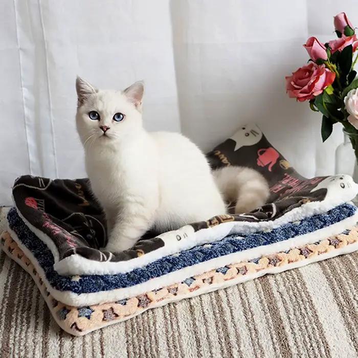 Lit pour chien en flanelle de grande taille, épais, pour chat, tapis de couchage, couverture pour ch