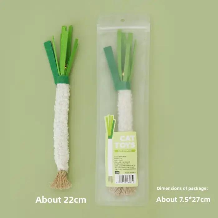 Jouet pour chat en peluche, imitation céleri et herbe à chat, avec clochette, en coton, durable, rés