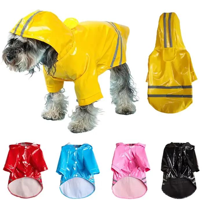 Veste imperméable pour chien, imperméable en PU pour petits chiens et chats, poncho réfléchissant po