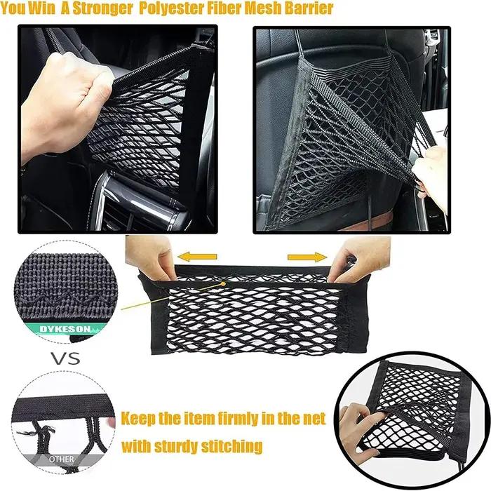 Barrière de voiture pour animaux de compagnie barrière de voiture pour chien avec sac de rangement e