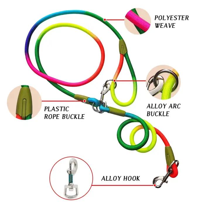 CAWAYI KENNEL Laisse en Nylon Réfléchissant pour Chien, Laisses pour Animal de Compagnie, Corde de T