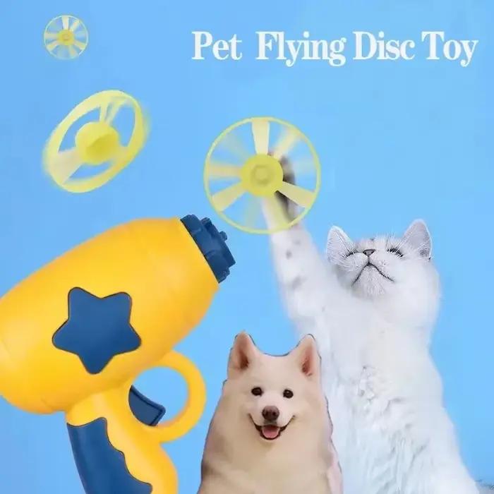 Jouet interactif amusant pour chat, lanceur de mini-frisbee pour chaton, pistolet de tir, jeux de po