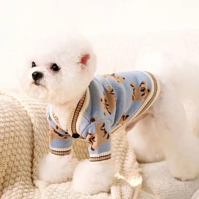 Vêtements de luxe pour chiens Chihuahua, Cardigan rayé pour animaux de compagnie, pull Bichon Frise,