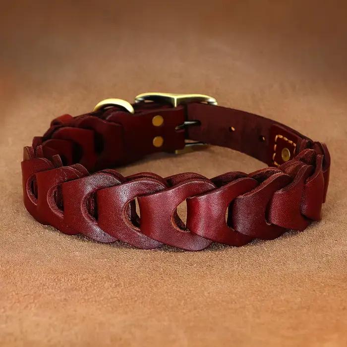 Collier pour chien en cuir de vache véritable, accessoires pour animaux de compagnie, pour Labrador,