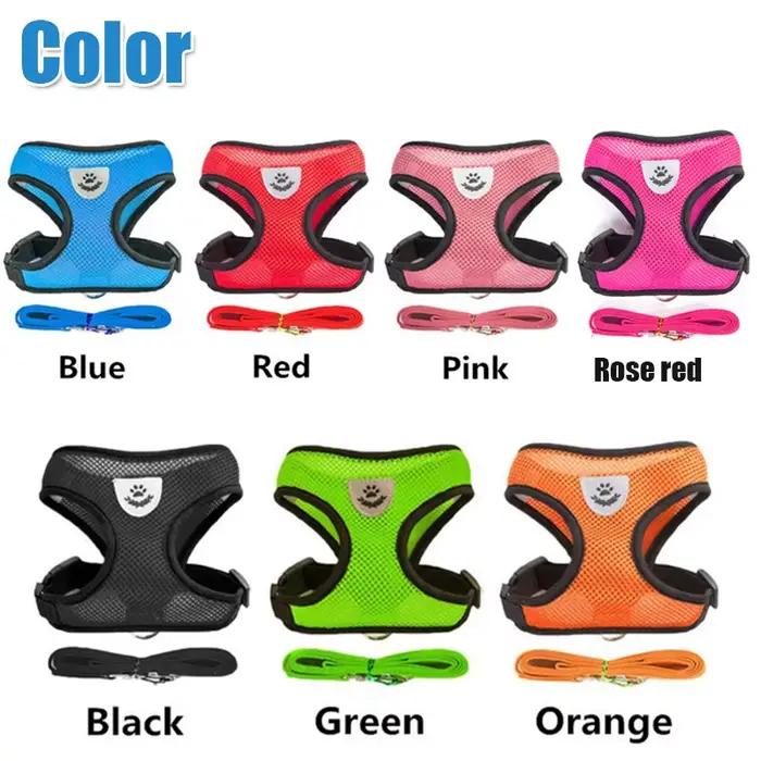 Harnais pour chien et chat avec laisse en plomb, gilet réglable en maille de Polyester, harnais resp