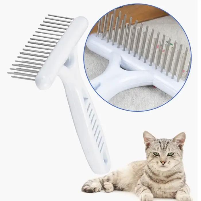 Brosse de toilettage professionnelle pour animaux de compagnie, râteau à fourrure à poils longs, out