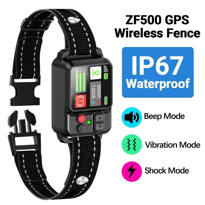 Collier de dressage intelligent GPS sans fil Orcleab pour chien, clôture virtuelle, étanche IP67, ch