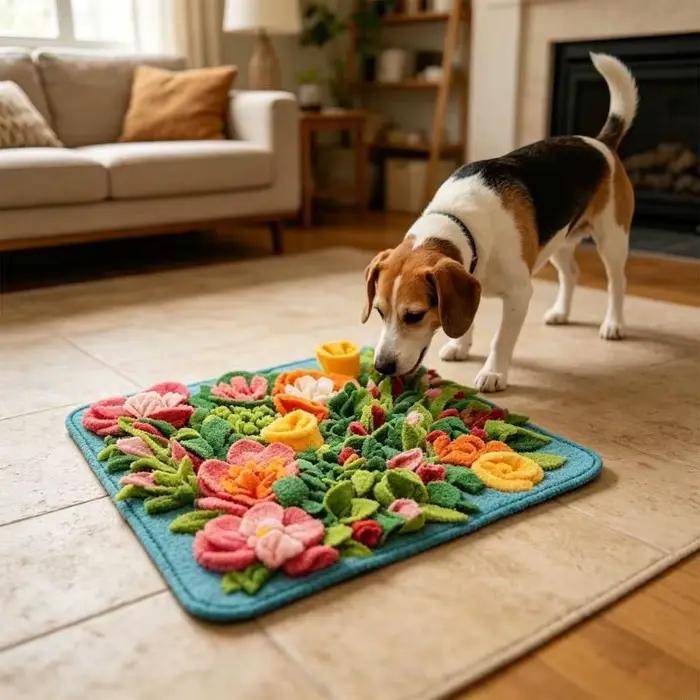 Tapis distribution friandises pour chien, Puzzle interactif, jouet à mâcher pour animaux compagnie, 