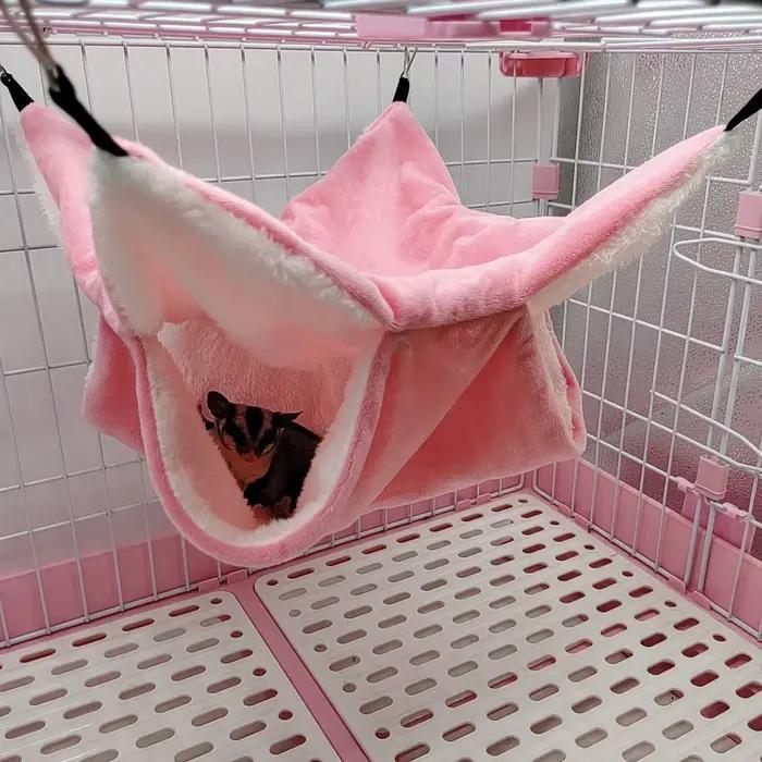 Hamac chaud d'hiver pour animaux de compagnie, Double couche épaisse en peluche pour Hamster, Chinch