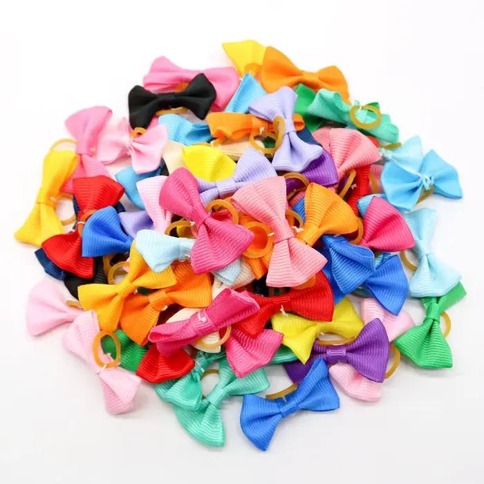 Nœuds colorés pour petits chiens, 10/20 pièces, nœuds pour cheveux de chiot, décoration de petits ch