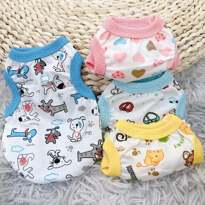 Gilet en coton pour chiens, vêtements pour petits chiens, Chihuahua, animaux d'été, gilet de dessin 