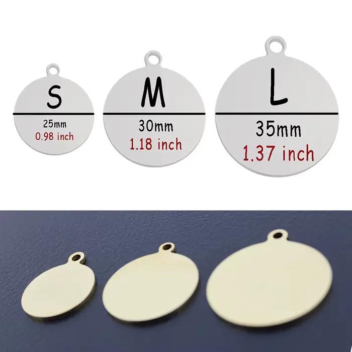 Collier personnalisé avec étiquette circulaire d'identification de chien et de chat, pendentif gravé