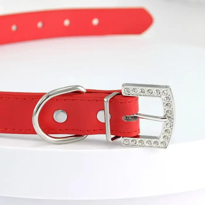 Cristal paillettes strass collier pour animaux de compagnie en cuir chiot collier colliers pour peti