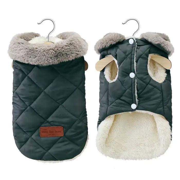Chaud Chihuahua chien chat vêtements hiver col de fourrure petits chiens chiot manteau épais coton v