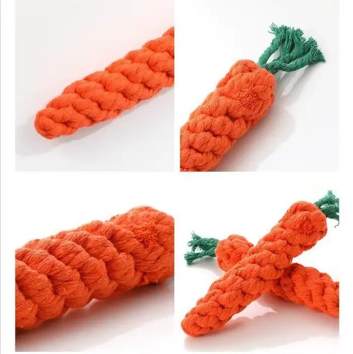 Jouet à nœud pour animaux de compagnie, 1 pièce, en forme de carotte pour chien et chat, jouets à mâ